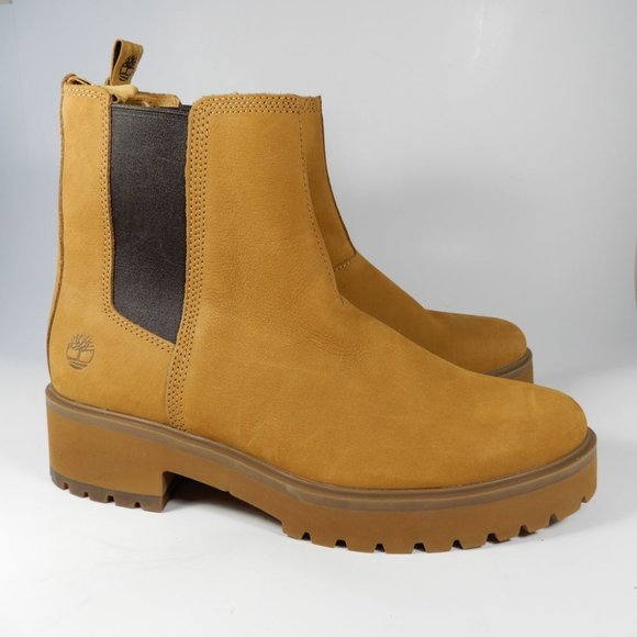 Timberland Carnaby Cool Chelsea BOOTS Size 9.5 Wheat Nubuck Lug Sole NEW - Picture 2 of 11